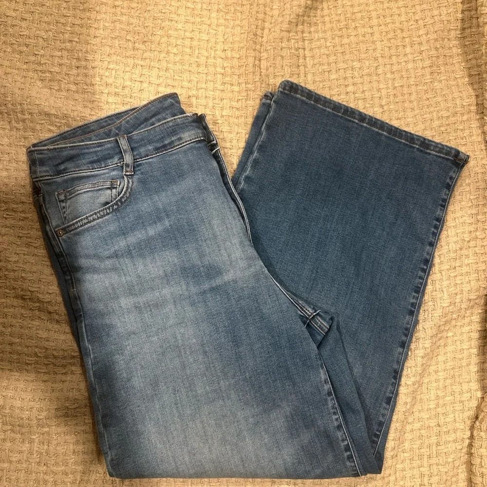 J.Jill denim women’s high rise full leg crop size 14 70%Cotton